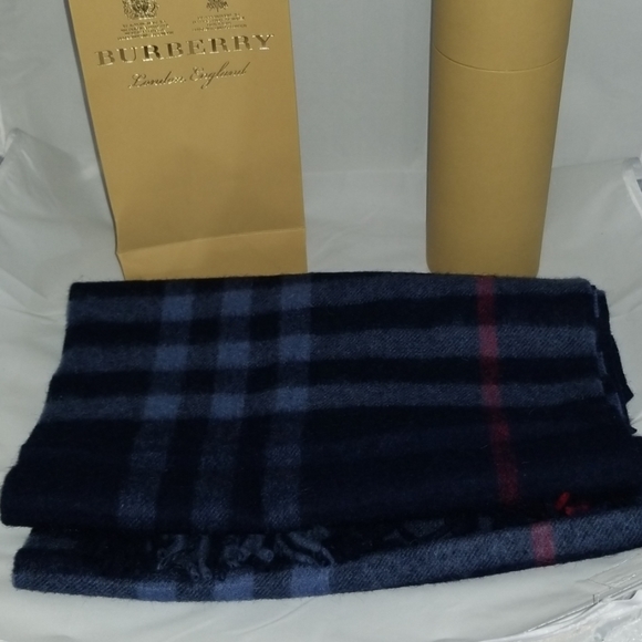 Authentic Burberry Scarf Navy Blue - Picture 1 of 8